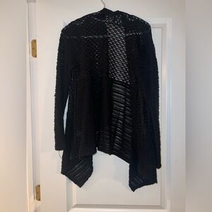 Francesca's Collections Black Open-Knit Cardigan